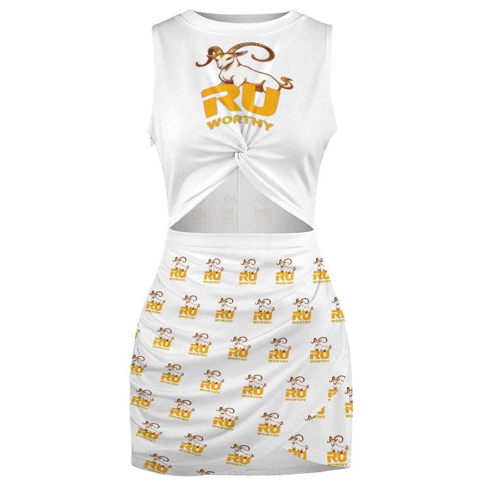 R U Worthy Navel-Baring Cross-Fit Hip Skirt