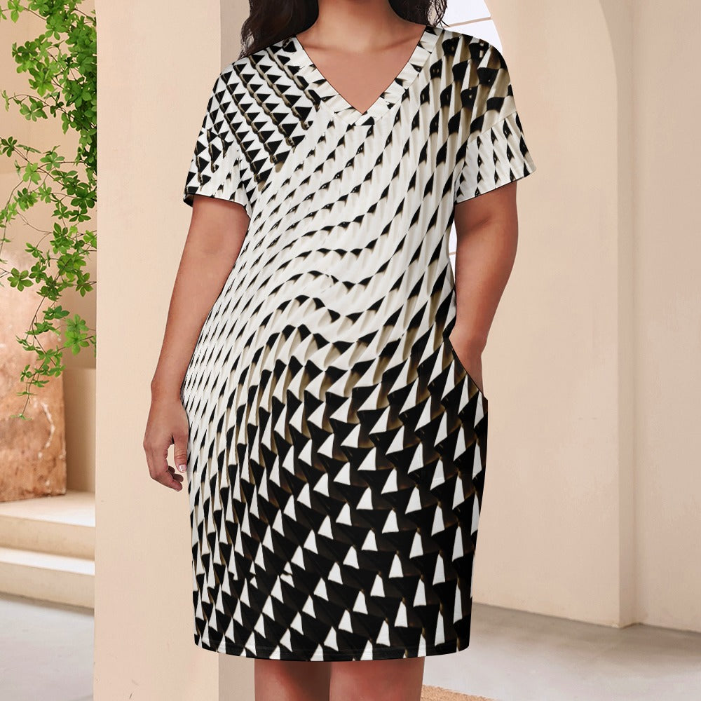 Women multicolored pocket dress