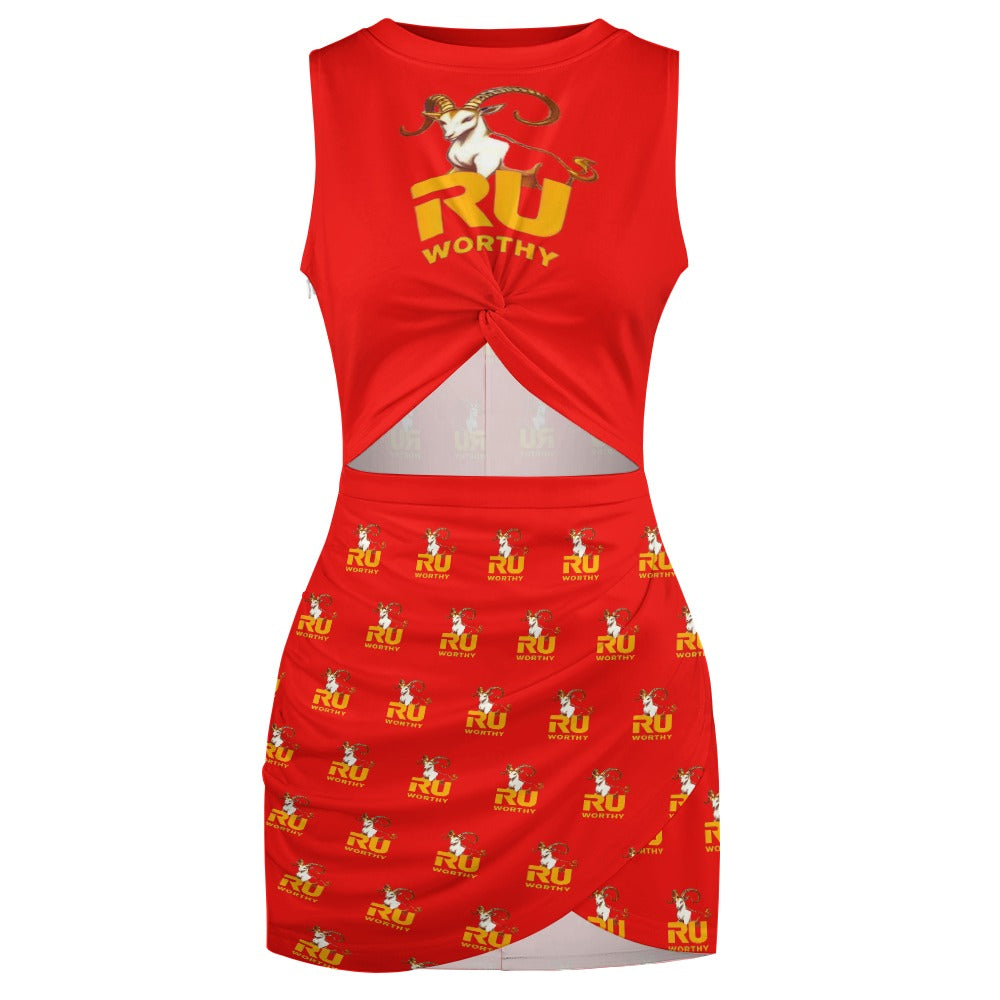 R U Worthy Navel-Baring Cross-Fit Hip Skirt