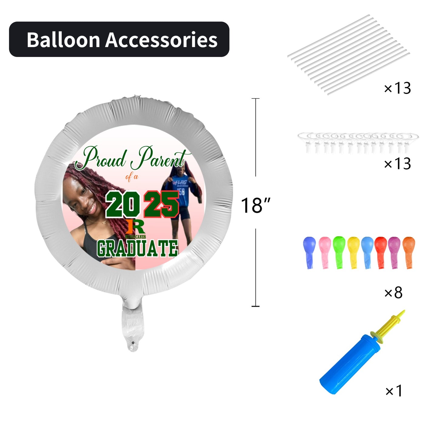 Graduation Foil Balloons 18in. (5pk)