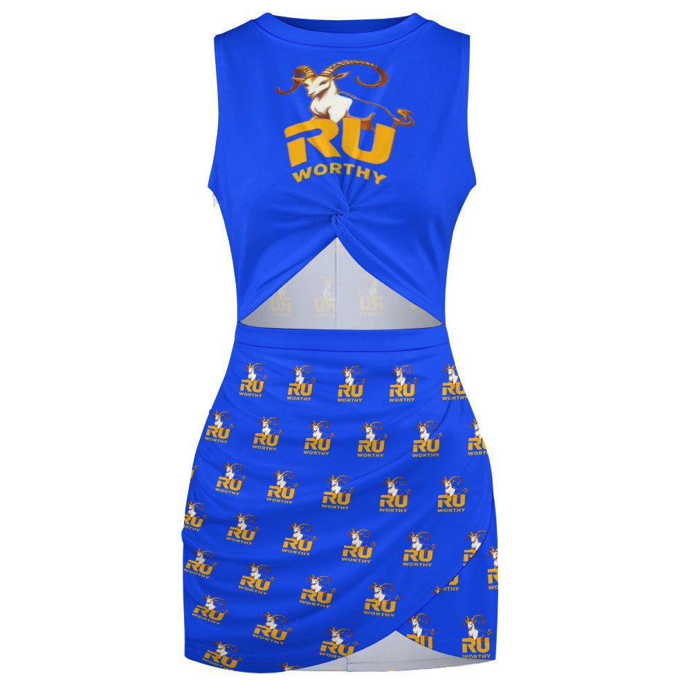R U Worthy Navel-Baring Cross-Fit Hip Skirt