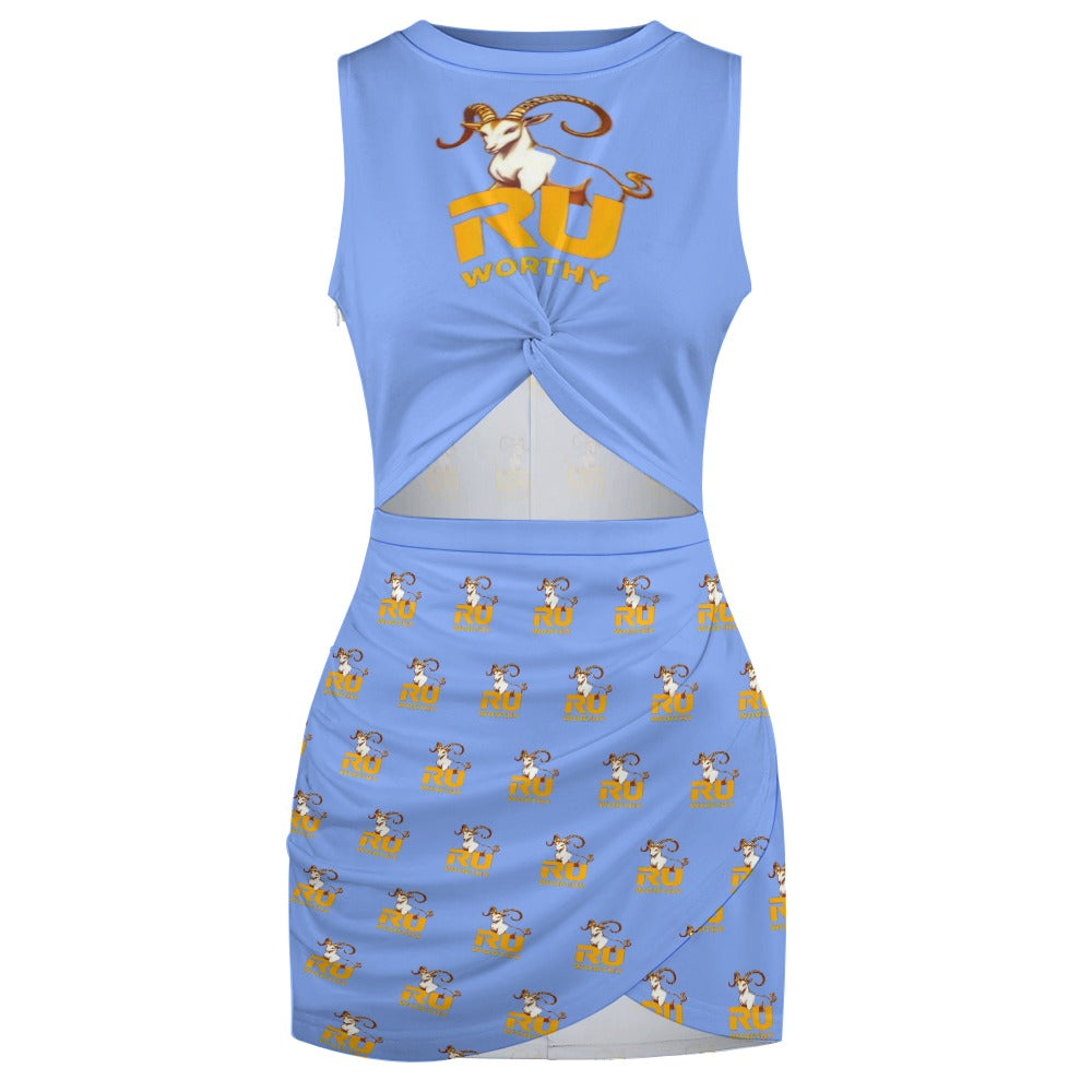 R U Worthy Navel-Baring Cross-Fit Hip Skirt