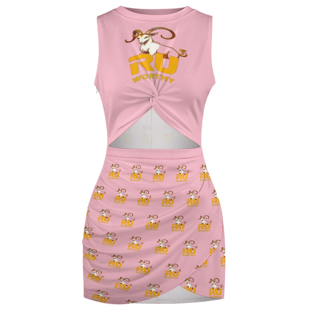 R U Worthy Navel-Baring Cross-Fit Hip Skirt